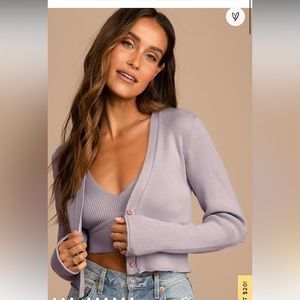 Lulus Ribbed Cardigan Set - never worn
